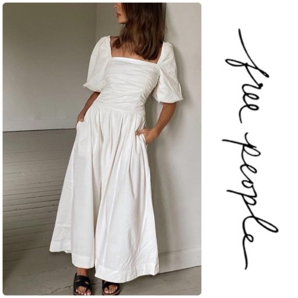 Free People | Dresses | Nwt Free People Aint She A Beaut Midi Dress Ivory  Medium | Poshmark